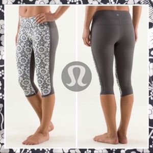 Lululemon Twiggy Printed Nimbus Ignite Crop Size 2